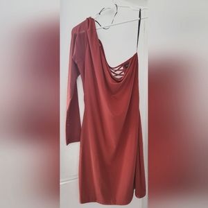 XL One shoulder dress with crisscross back